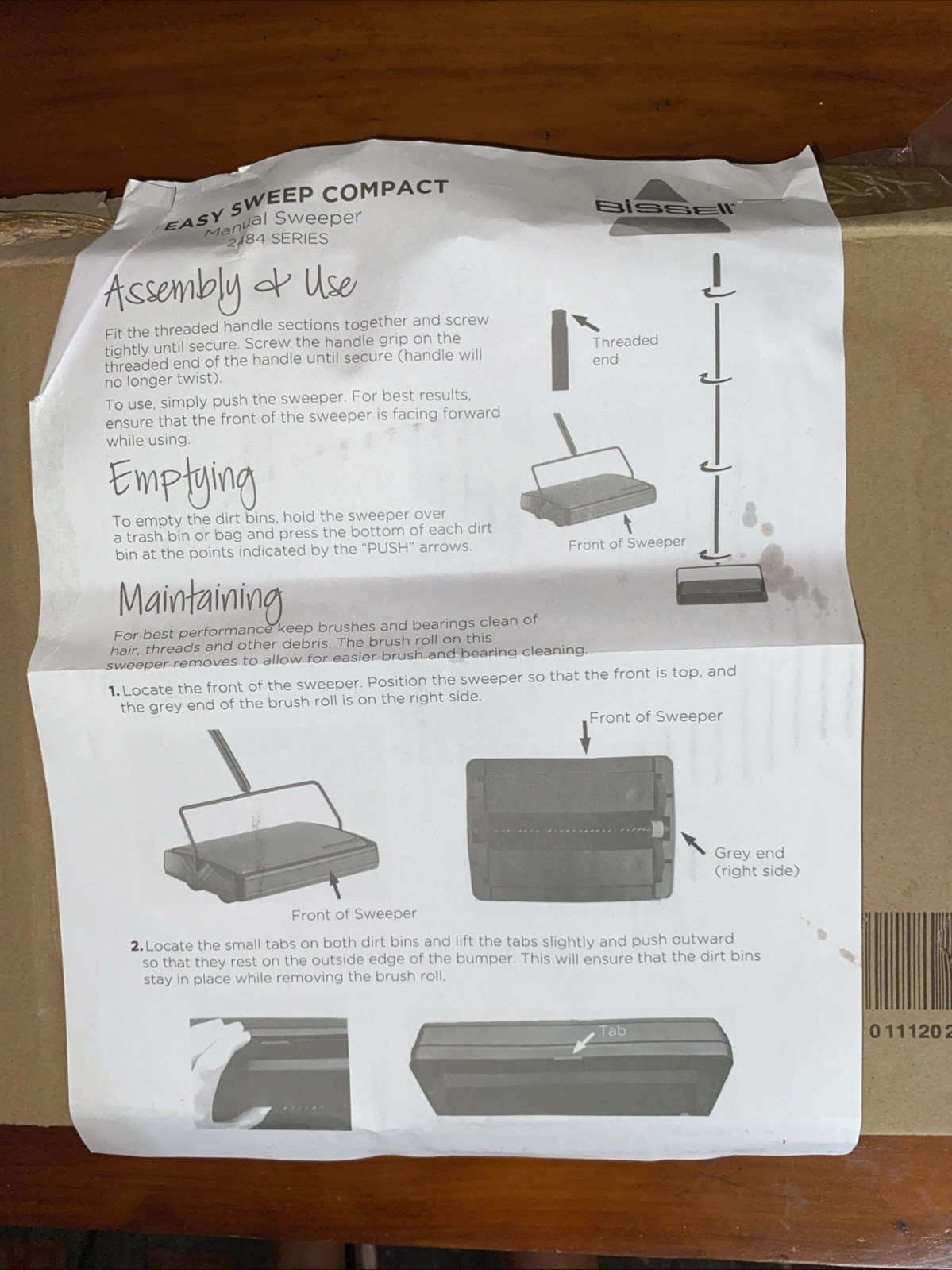Bissell Easy Sweep Compact Manual Carpet Sweeper Teal Series 2484 NEW Open Box