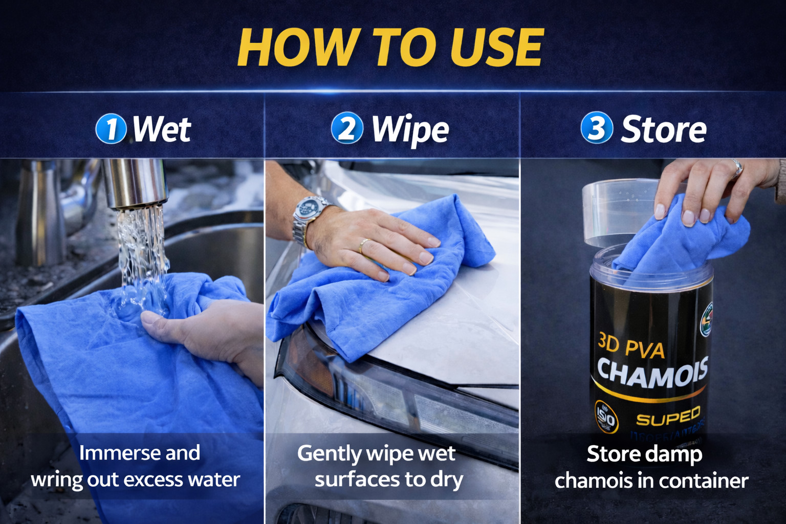 R.A. Premium 26×17 Shammy Cloth for Car Drying-Super Absorbent Synthetic Chamois