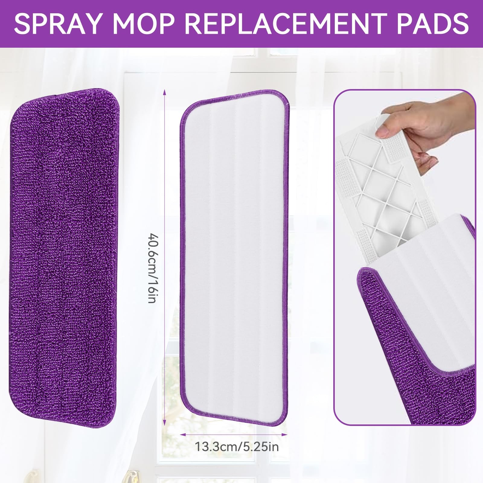 8 Pack Spray Mop Refills Compatible Libman Freedom Spray Mop Reusable & Washable
