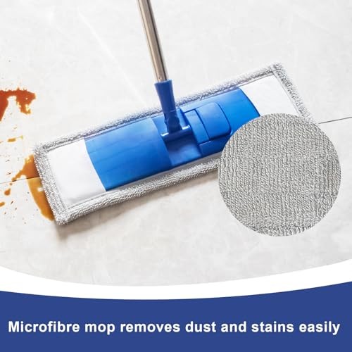 17″ Microfiber Mop for Hardwood Floor Cleaning,Mops with 50″ Stainless Steel