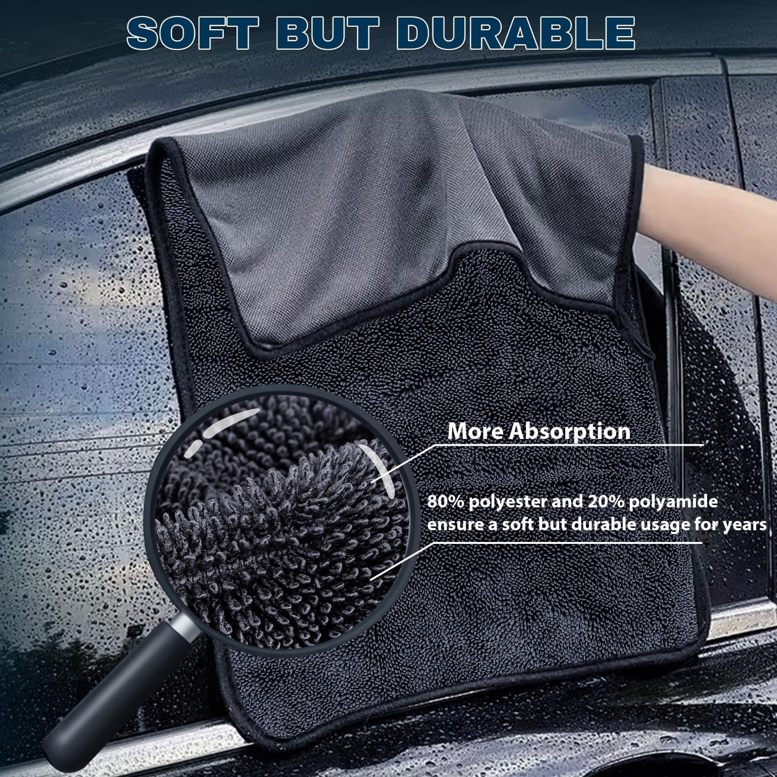 4PC Microfiber Car Drying Towel Kit 36×24 Professional Detailing Cleaning Cloth