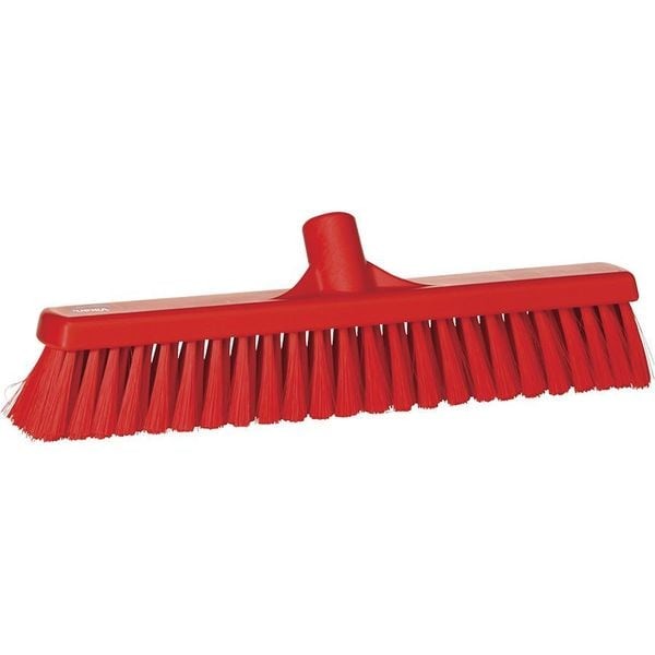 Vikan 31794 16 In Sweep Face Broom Head, Medium, Synthetic, Red