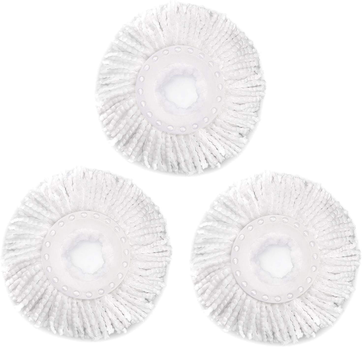 3 Pack Spin Mop Replacement Head for Hurrica, 3 Count (Pack of 1), 3pc-white