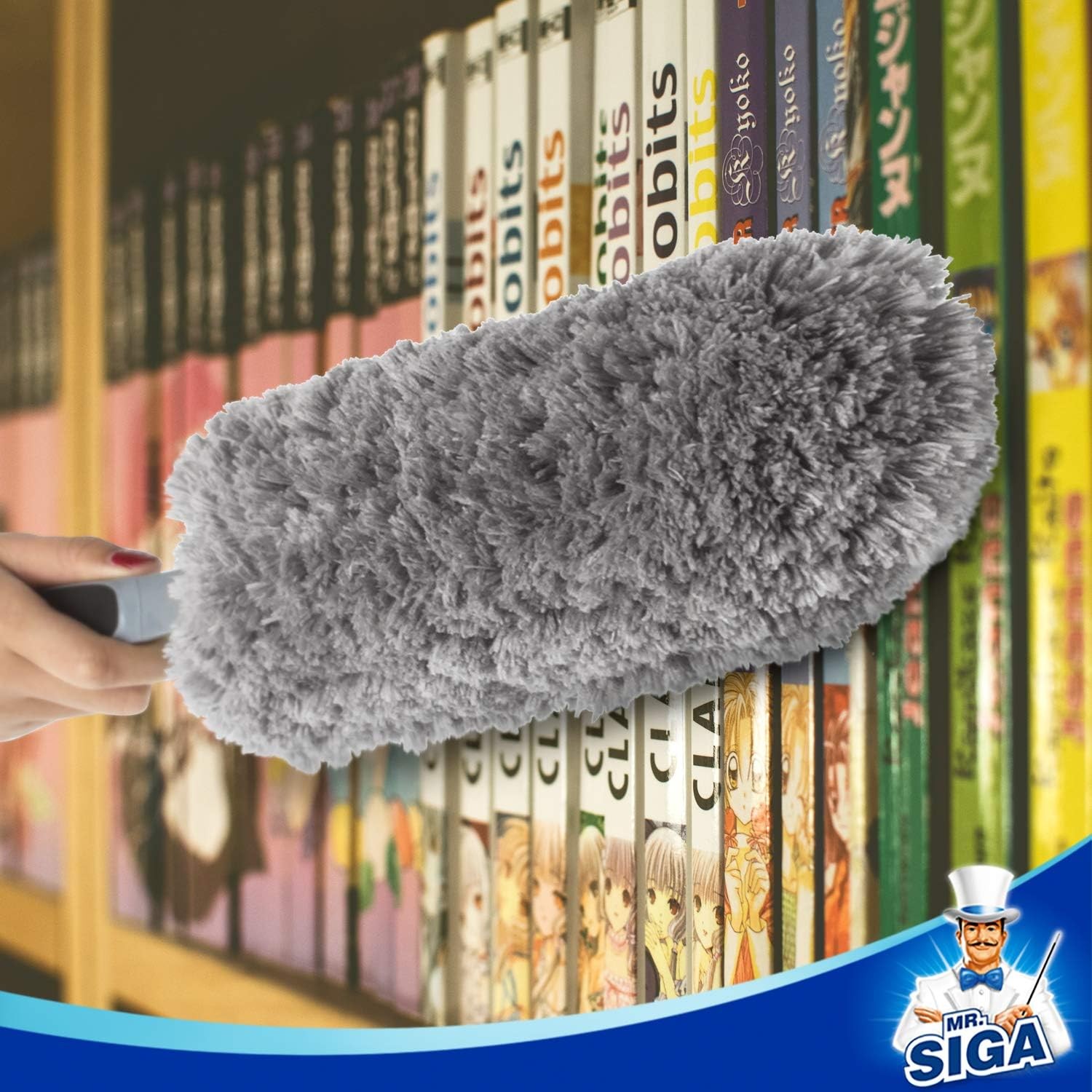 MR.SIGA Washable Microfiber Duster for Household Cleaning, Lint Free