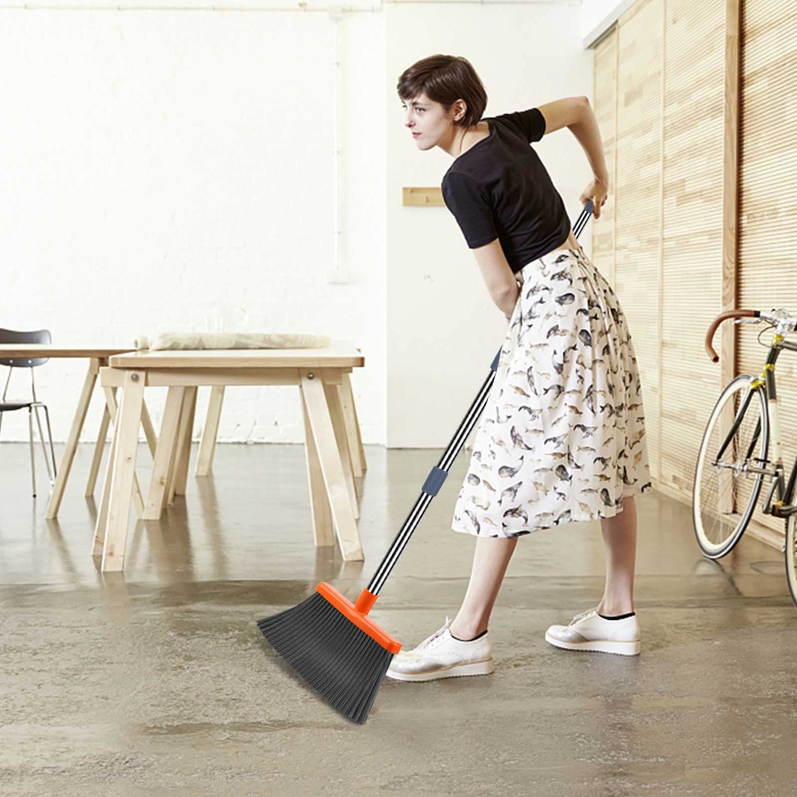 Upgrade Broom and Dustpan Set, SelfCleaning with Dustpan Teeth, Indoor&Outdoo…