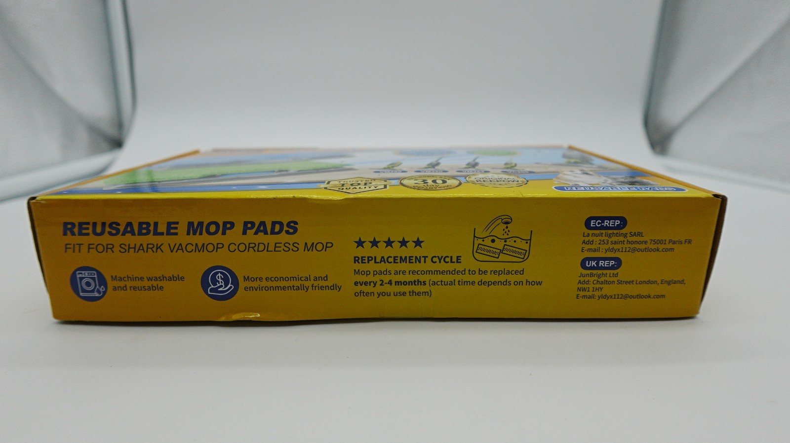 4 Pack Replacement Microfiber Pads for Shark VacMop Durable & Washable