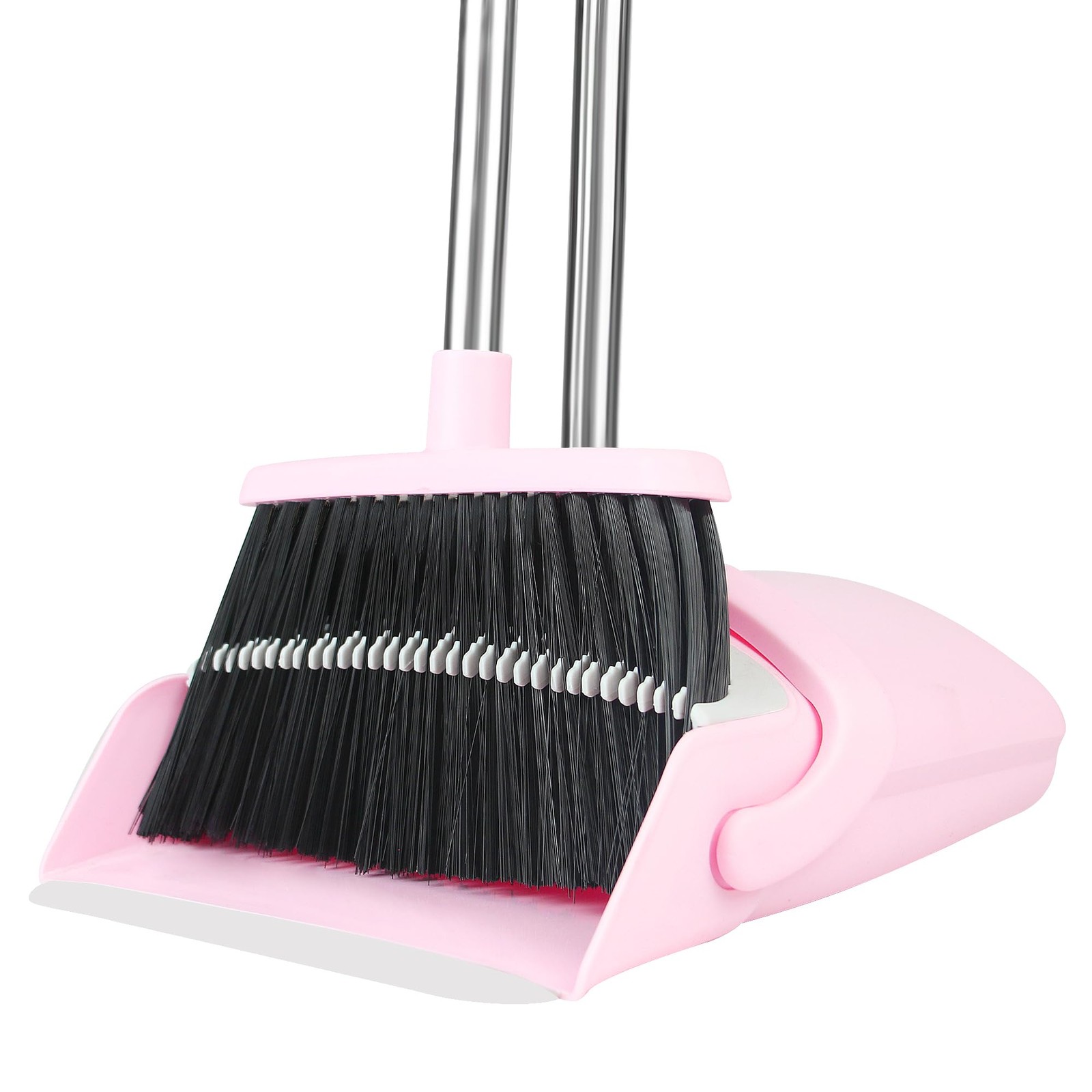 Pink Broom Dustpan Set 52 Inch Handle Combo Household Hand Sweeping Kitchen