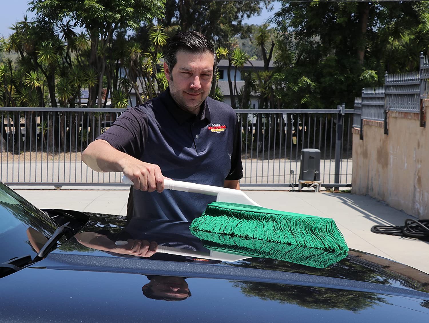 California Car Duster Detailing Combo with Plastic Handle and Green Mop 62455