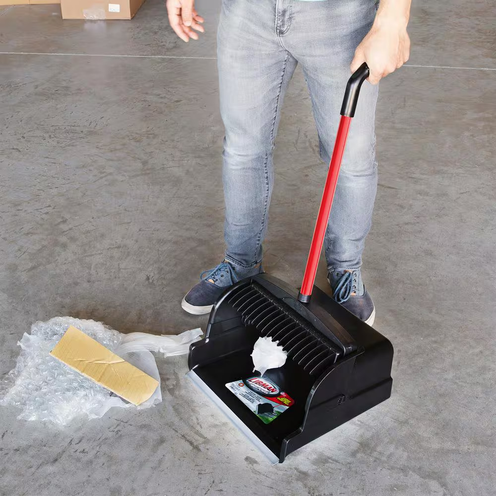 16 In. High Power Large Scoop Upright Dustpan with Steel Handle (2-Pack)