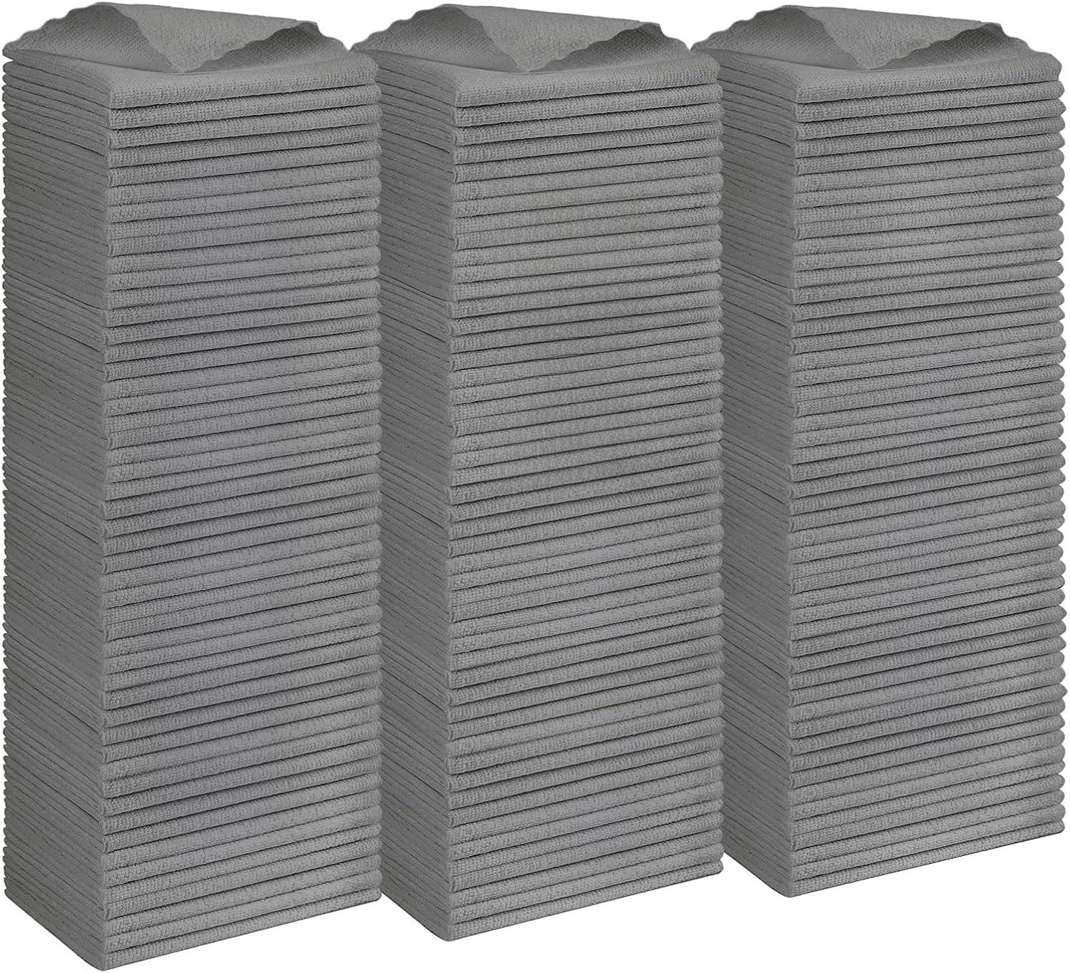 Paño de Limpieza de Microfibra Gris, Paquete de 150 Trapos de Limpieza, Toallas