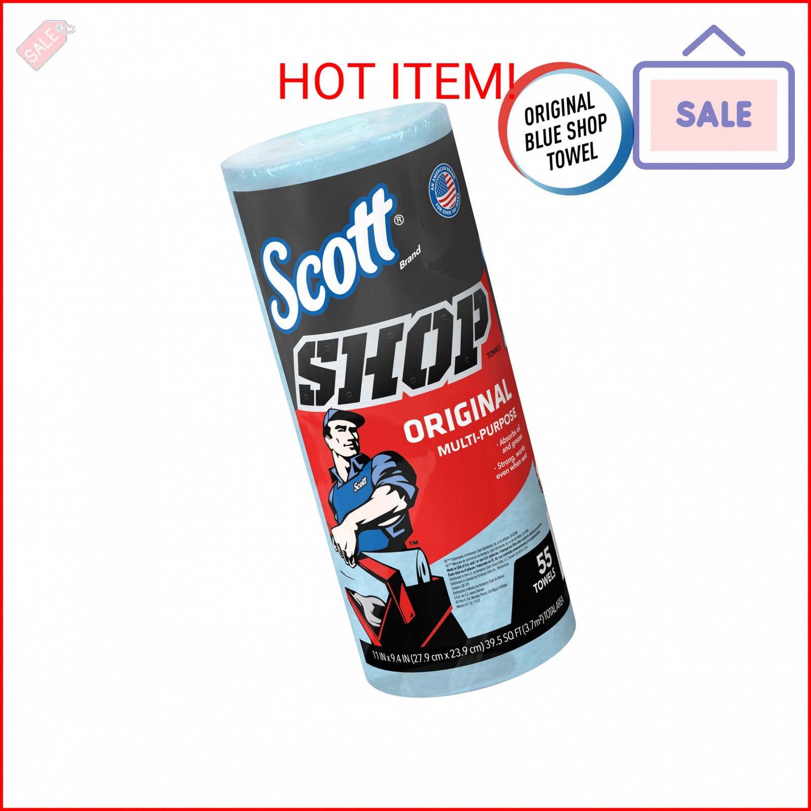Scott Shop Original Towel Roll (75147), 55 Count (Pack of 1)