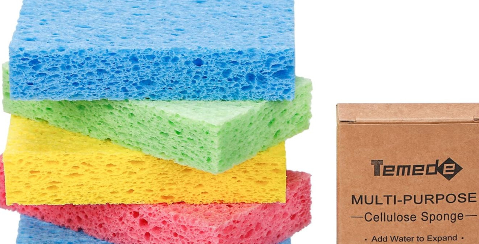 Cellulose Sponges Heavy Duty Scrub Kitchen Dish Non-Scratch Scrubber Clean Wash