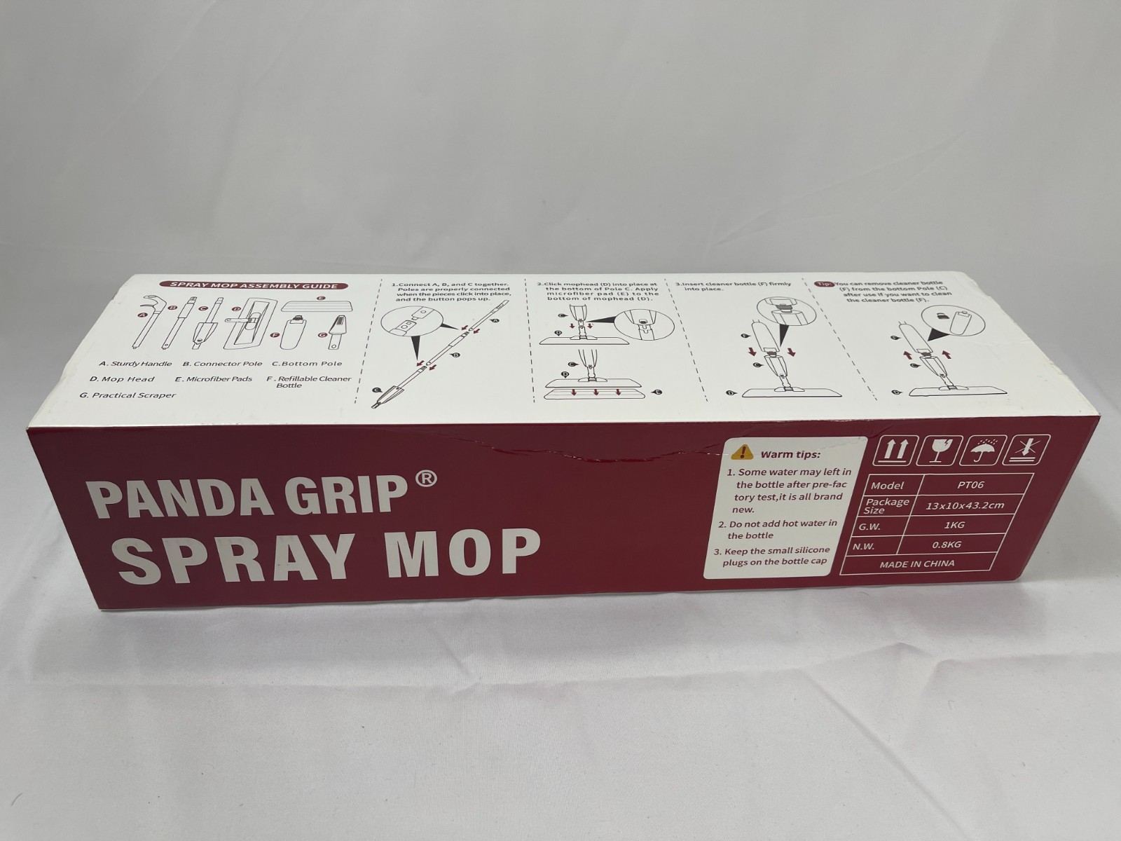 PANDA GRIP Wet Spray Mop Microfiber Refillable Bottle for Hardwood Floor Tile