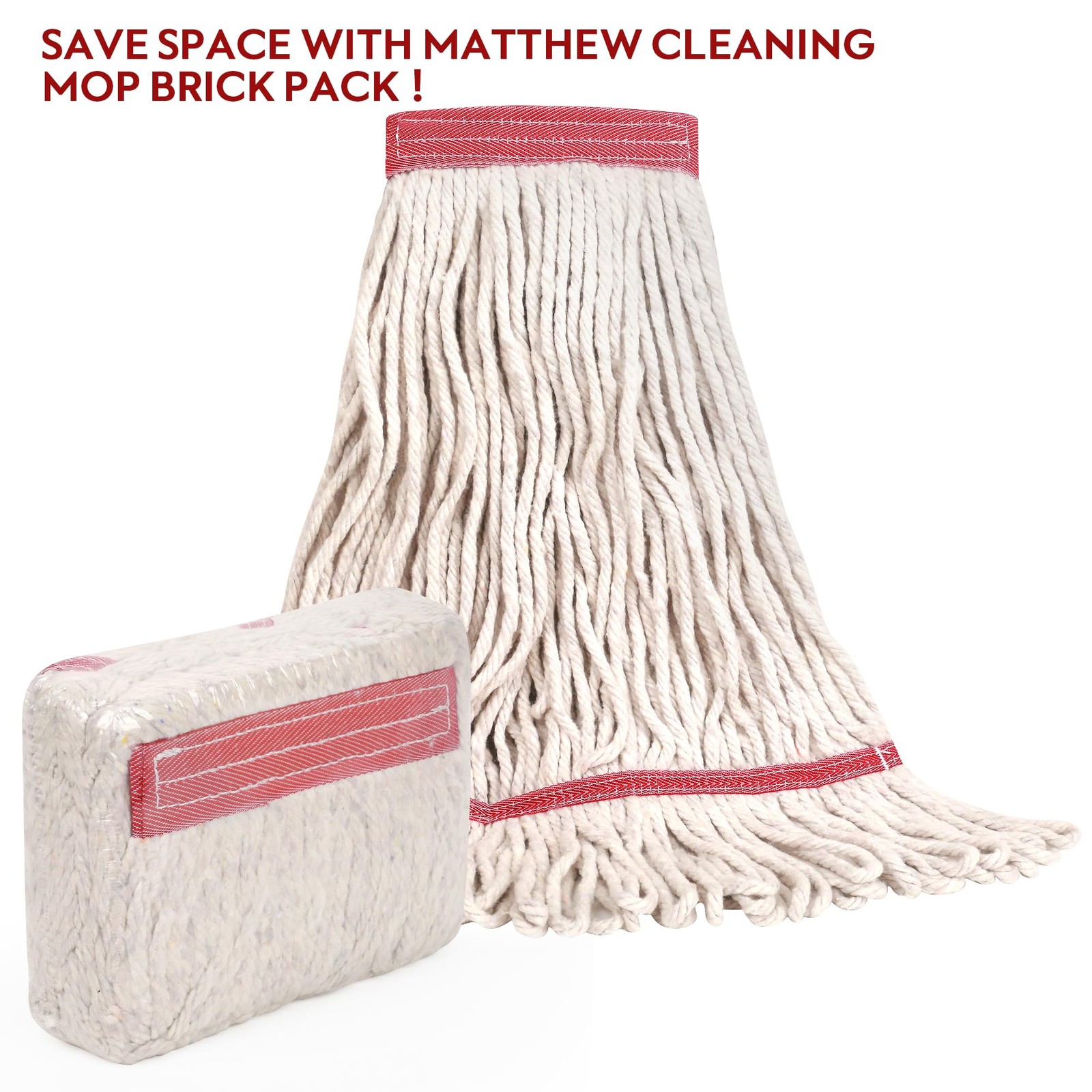 High Quality White Mop 3 Pack Eco Friendly Durable Cotton Blend For All Surfaces