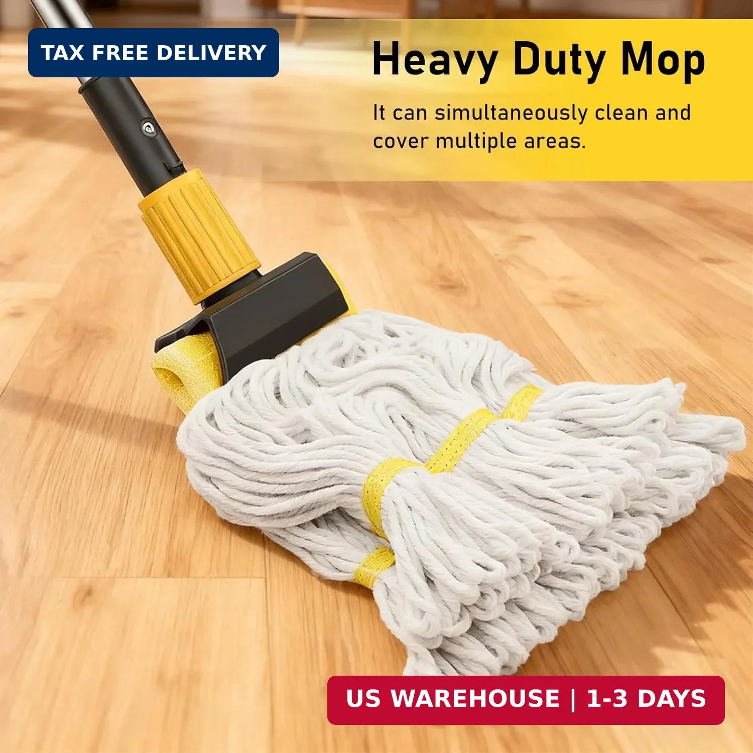 Heavy Duty String Wet Mop for Floor Cleaning, Commercial Industrial Cotton Mops