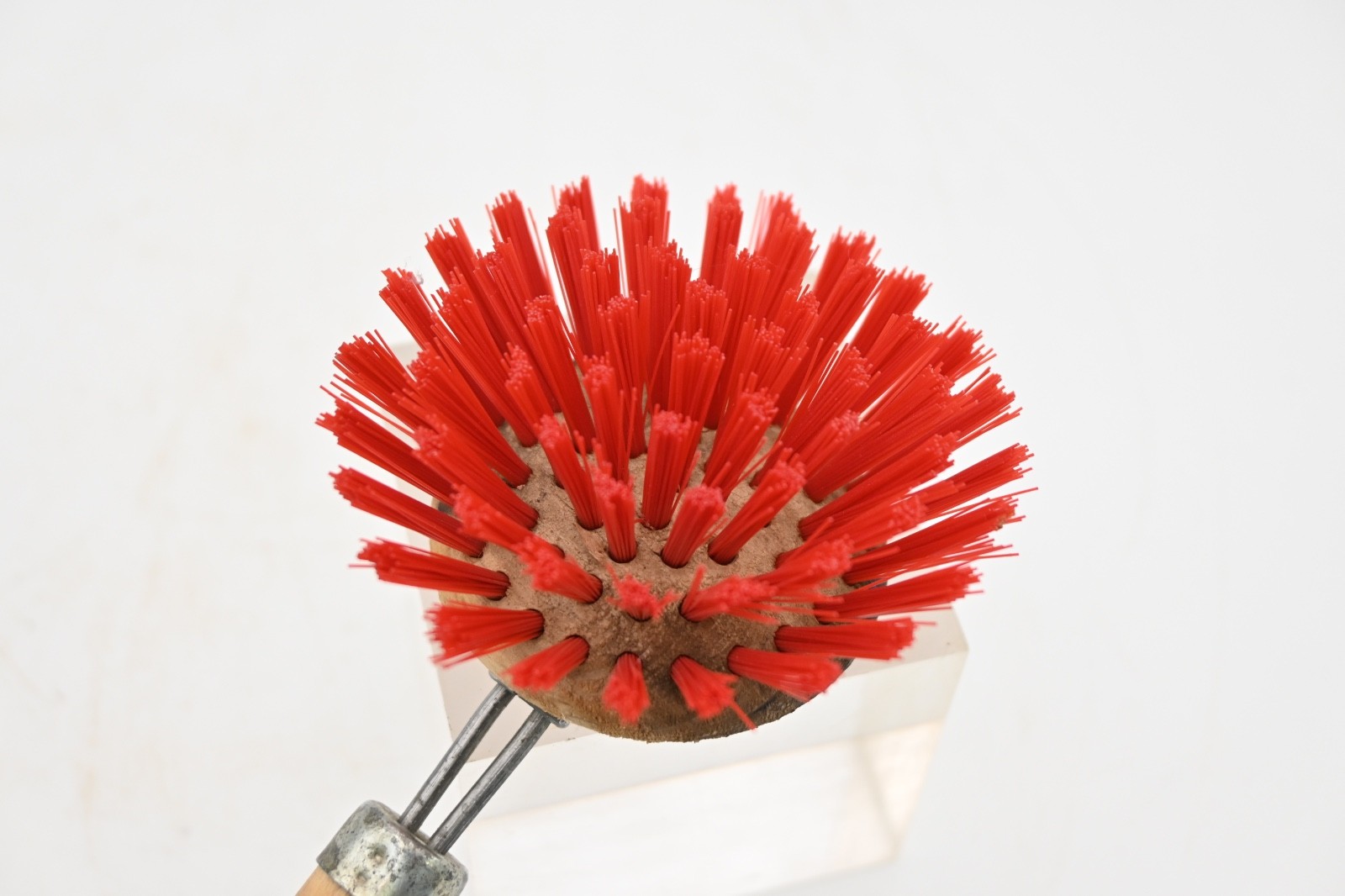 Vntg Wood Handle Vegetable Bristle Scrub Brush Cleaning Utensil Tool W Germany