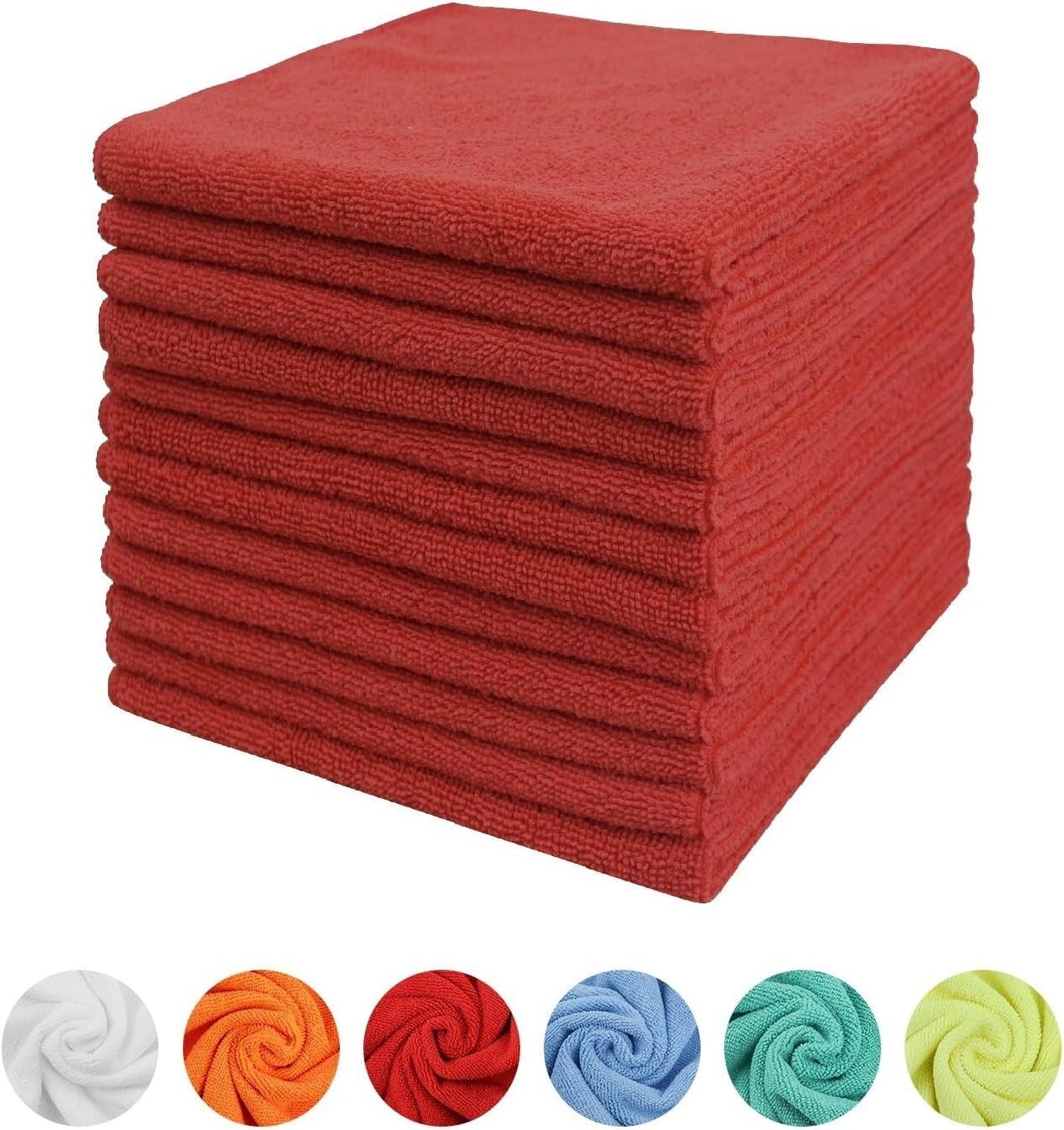 Microfiber Cleaning Cloth, 16in*16in, 12 Pack Ultra-Thick Cleaning Rags, Supe…
