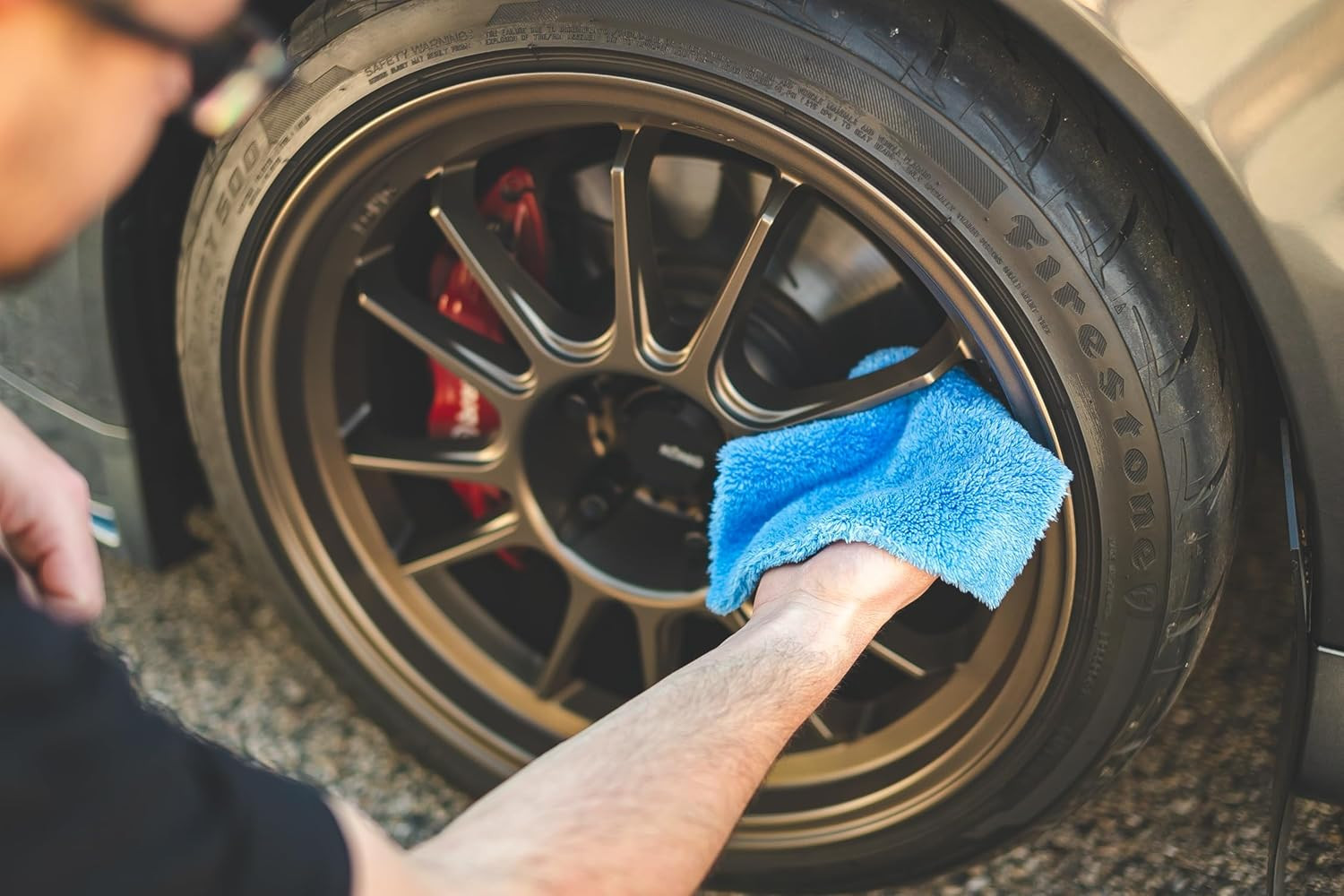 10 Pack Plush Microfiber Detailing Towels 500GSM 8×8 Edgeless 70/30 Blue