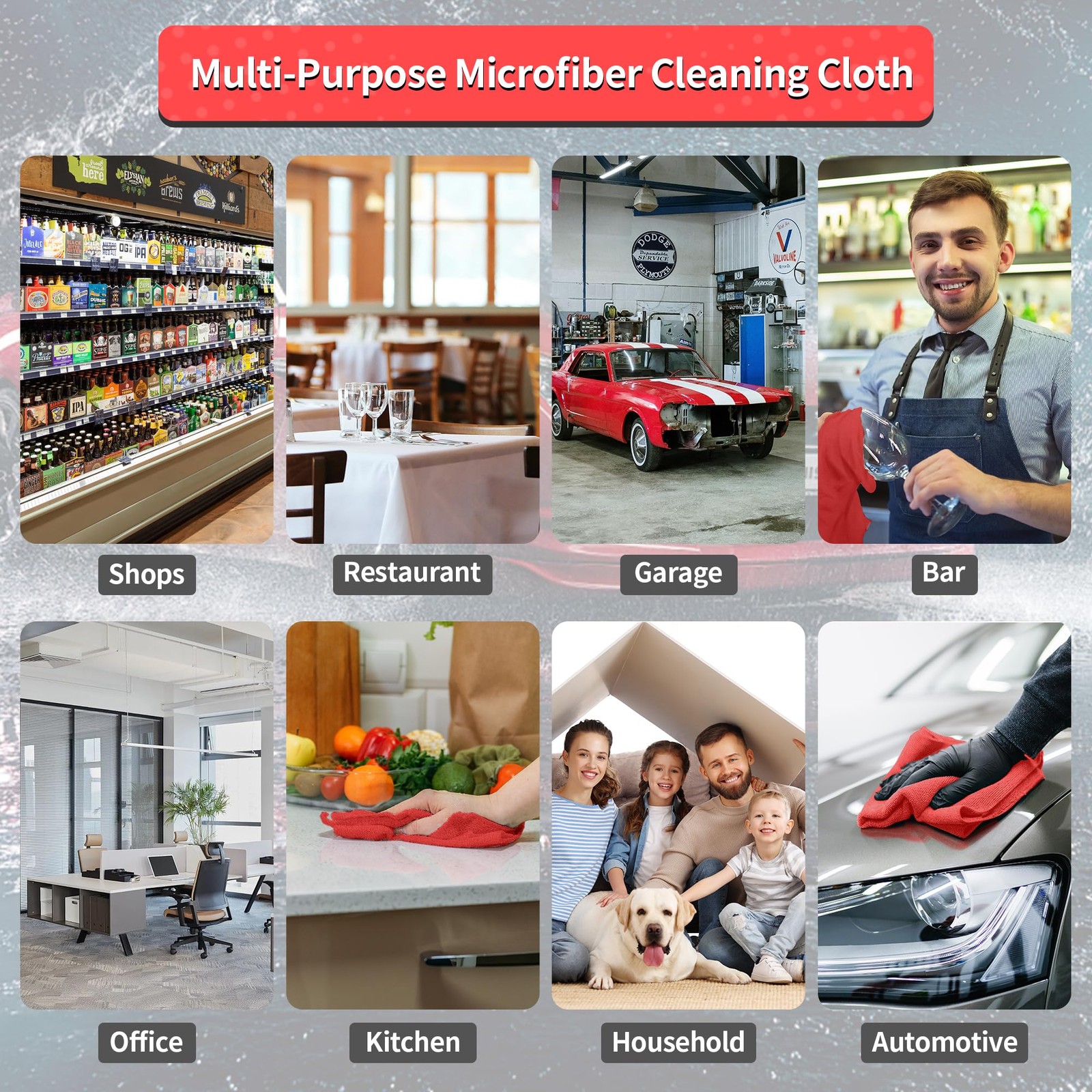 Shop Towel, 100 Pack Commercial Grade Work Rags Microfiber Towels for Cars Clean