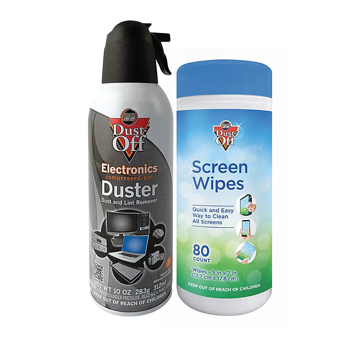 Falcon Dust-Off 10oz Duster Dust & Lint Remover and 80 CT Wipes Air Duster Combo