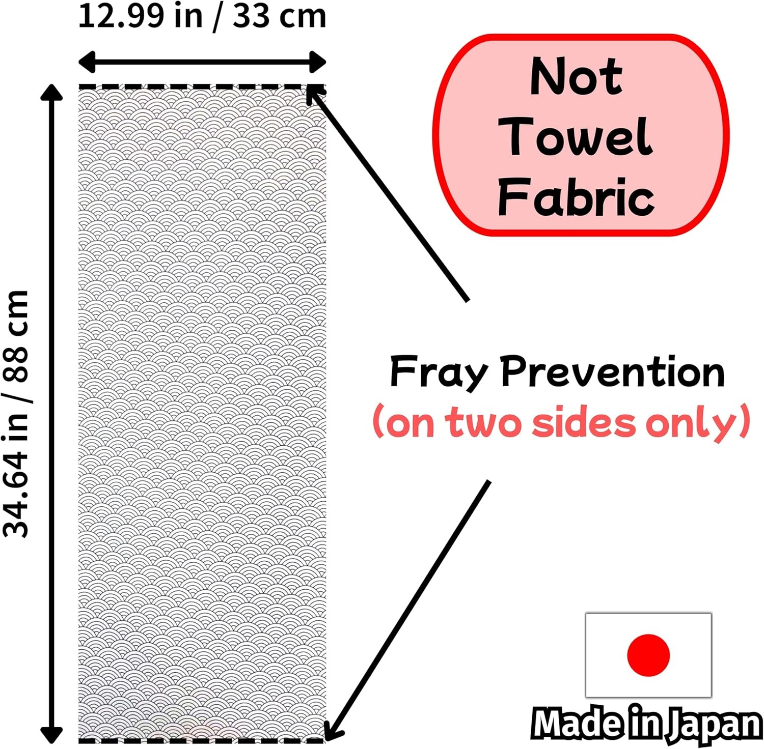 Tenugui Traditional Towel Made in Japan Fray Prevention 100% Cotton Eco Friendly