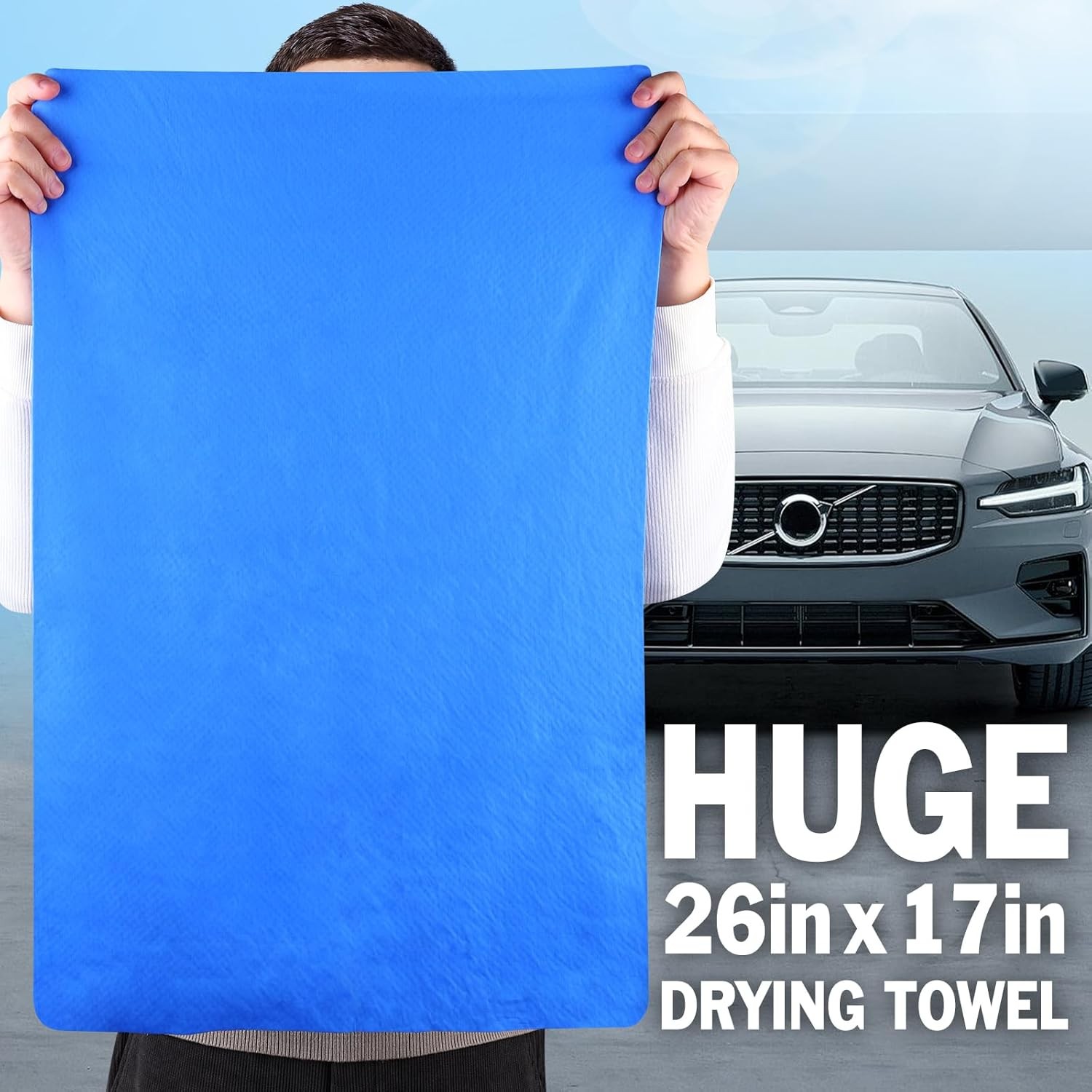 3 Pack Premium Shammy Cloth for Car Drying, 26”X17” Chamois Towel for Car, Super