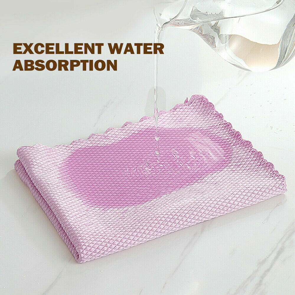 5PCS Kitchen Microfibre Nano Dish Washing Window Glass Cleaning Cloths Scale