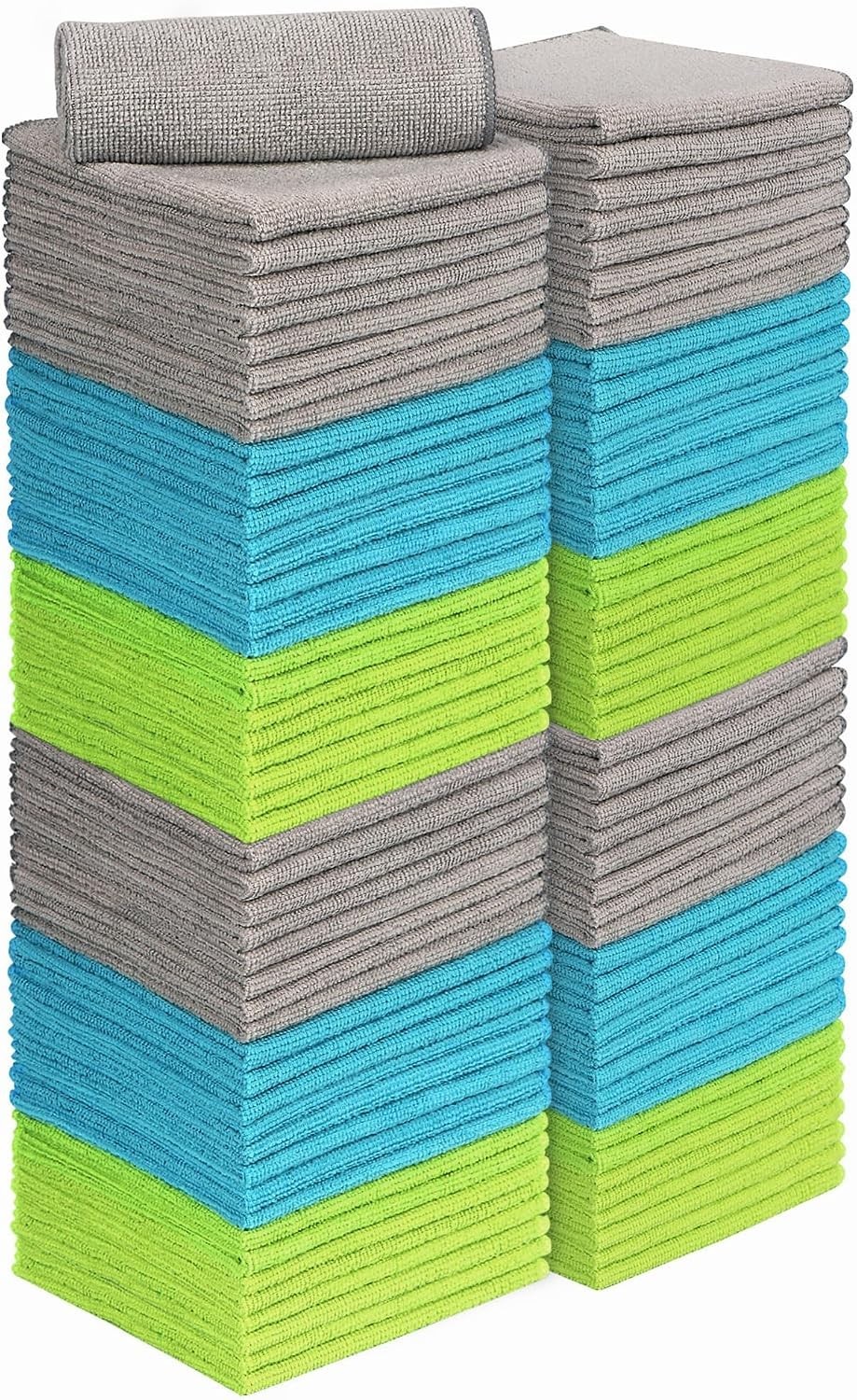 100PK Ultra-Soft 12″x12″ Microfiber Cleaning Cloths – Lint-Free & Streak-Free
