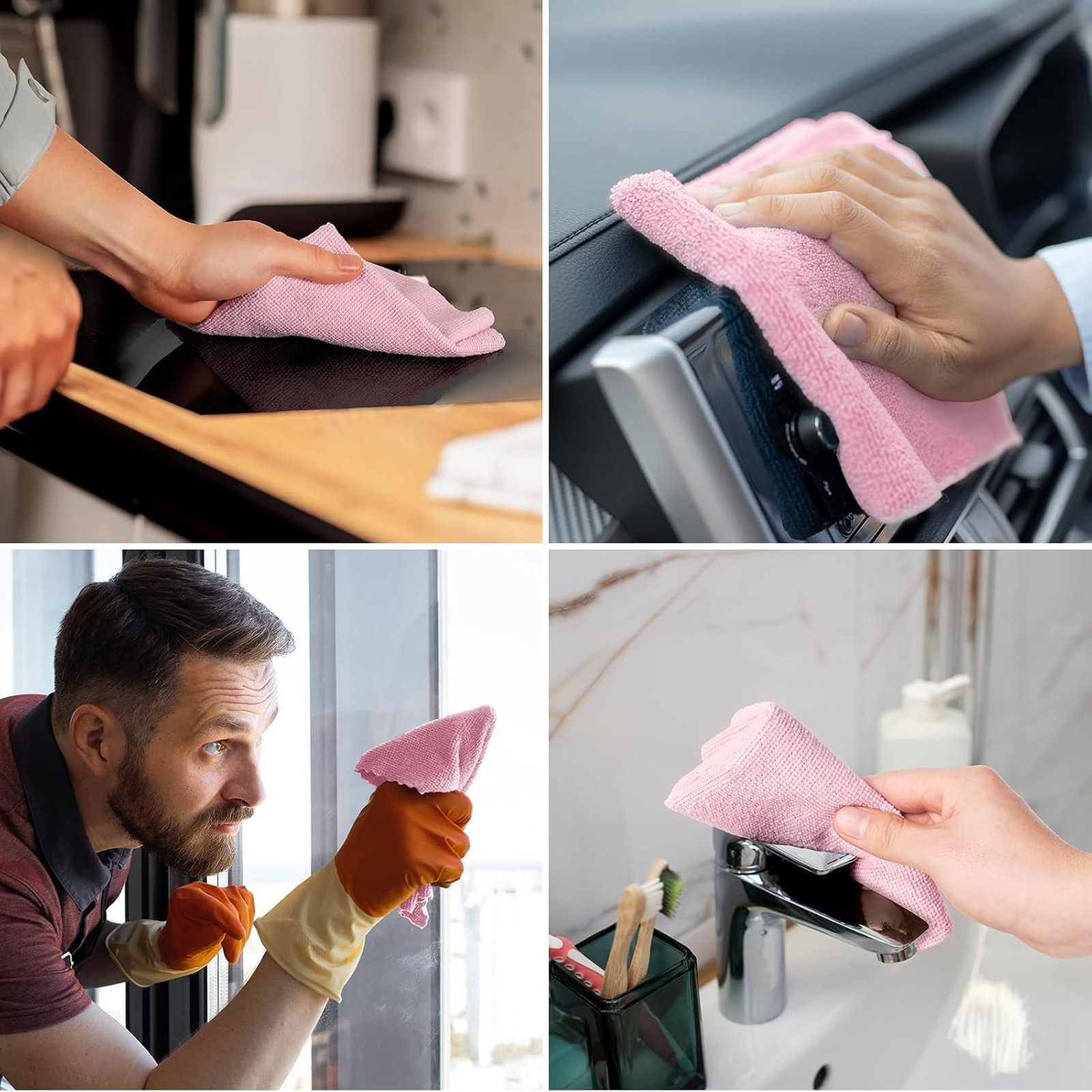 Microfiber Cleaning Cloth Roll 90 Pack 12×12 Inches Tear Away Reusable Washable