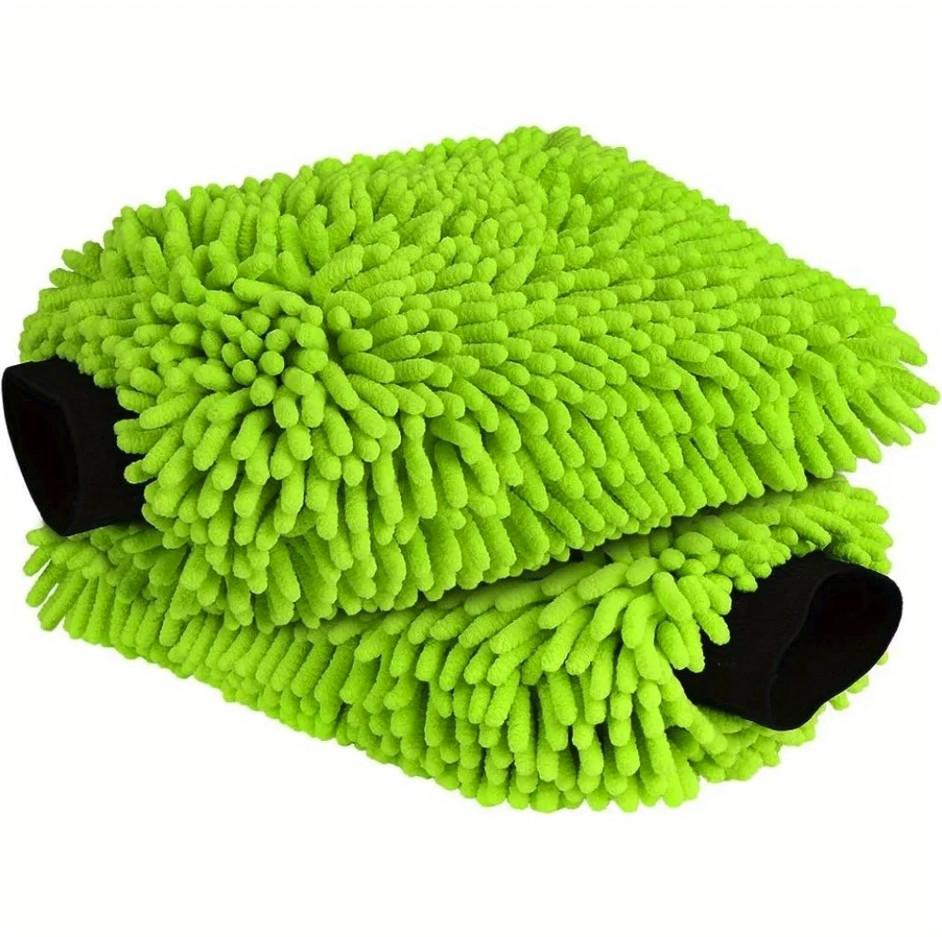 2pcs Microfiber Car Wash Mitt Scratch Free Cleaning Gloves – NEW