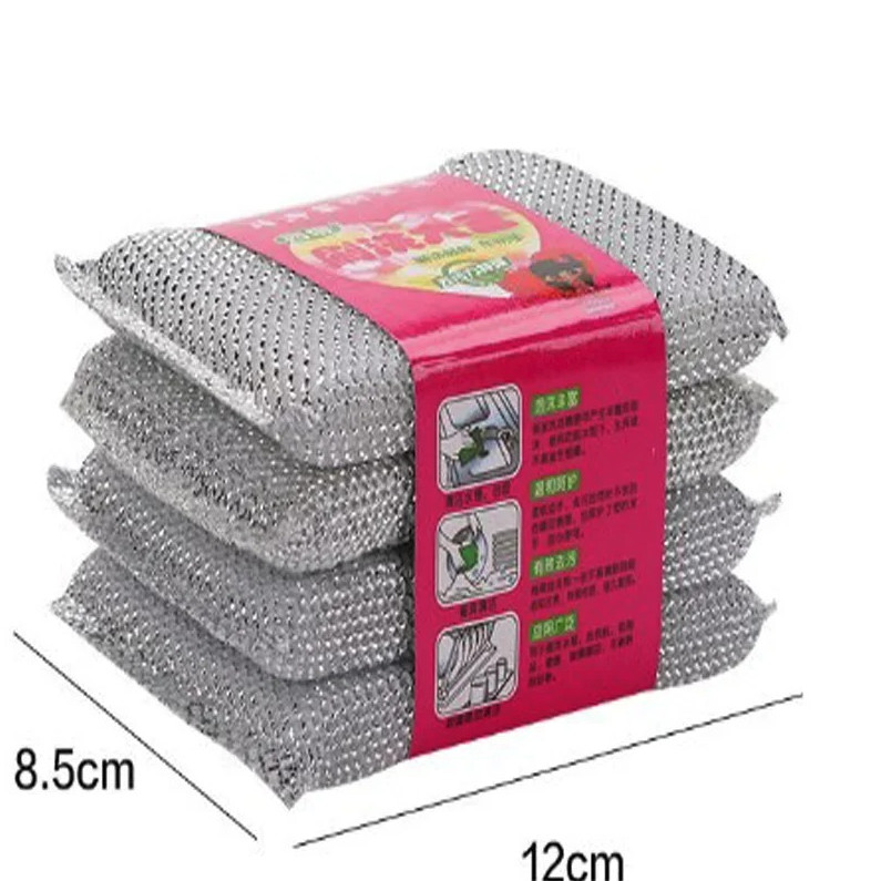 4pcs Kitchen Dishwashing Sponge: Scratch-Free Cleaning Wipe Pot Brush – NEW