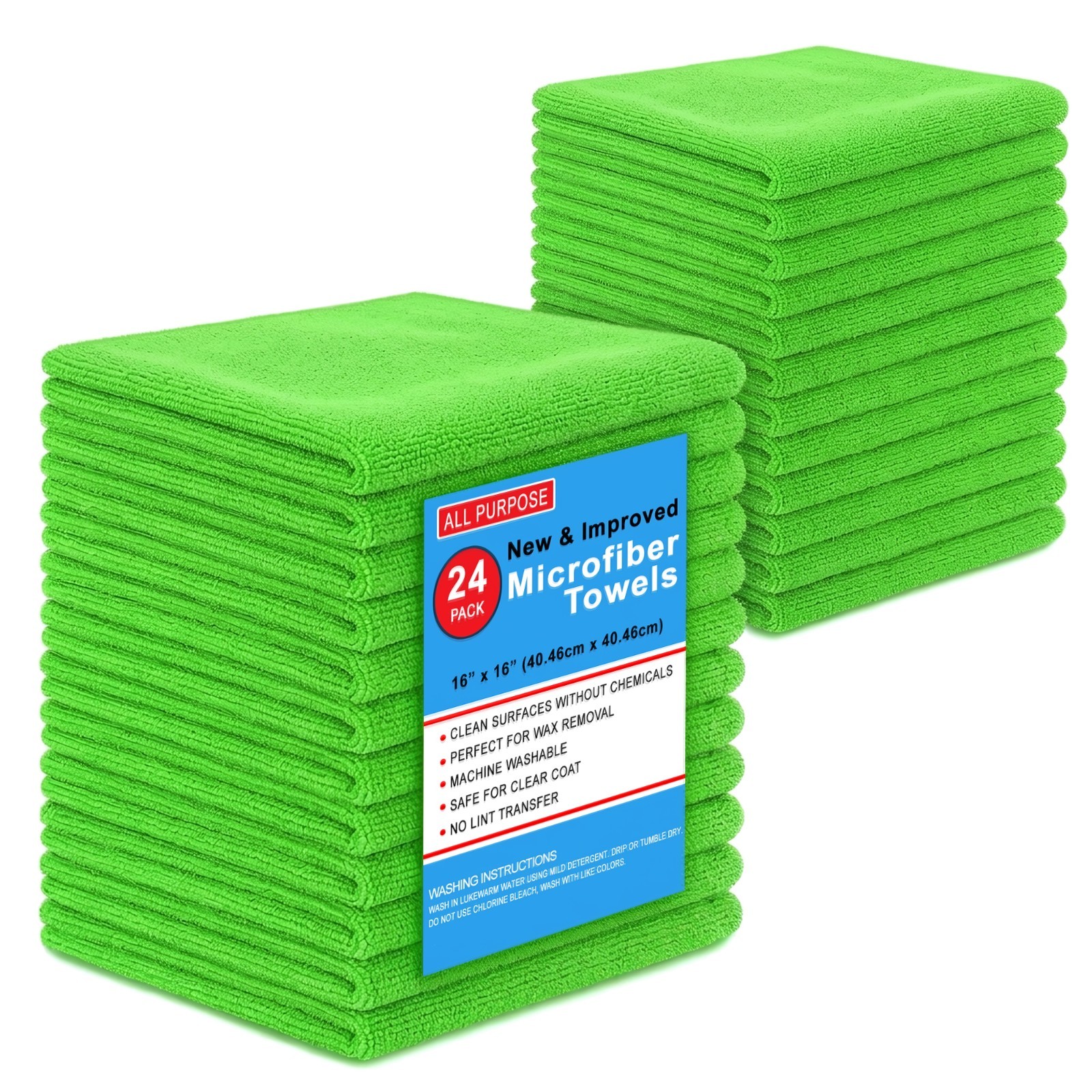 Microfiber Cleaning Cloth Set Of 24 Towel Rag Car Polishing Detailing No-Scratch