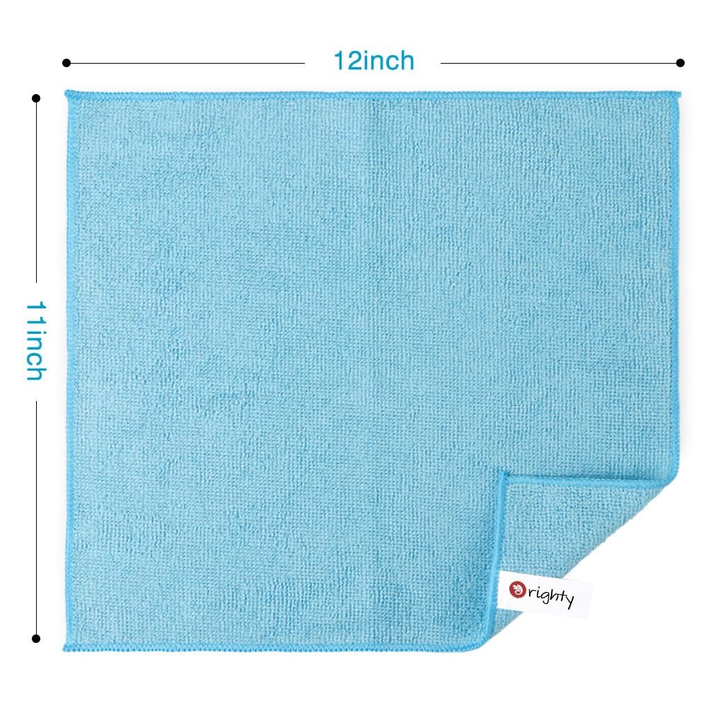 Microfiber Cleaning Cloth, Cleaning Rags, 12 Pack, 12×11 In, Blue | Microfiber