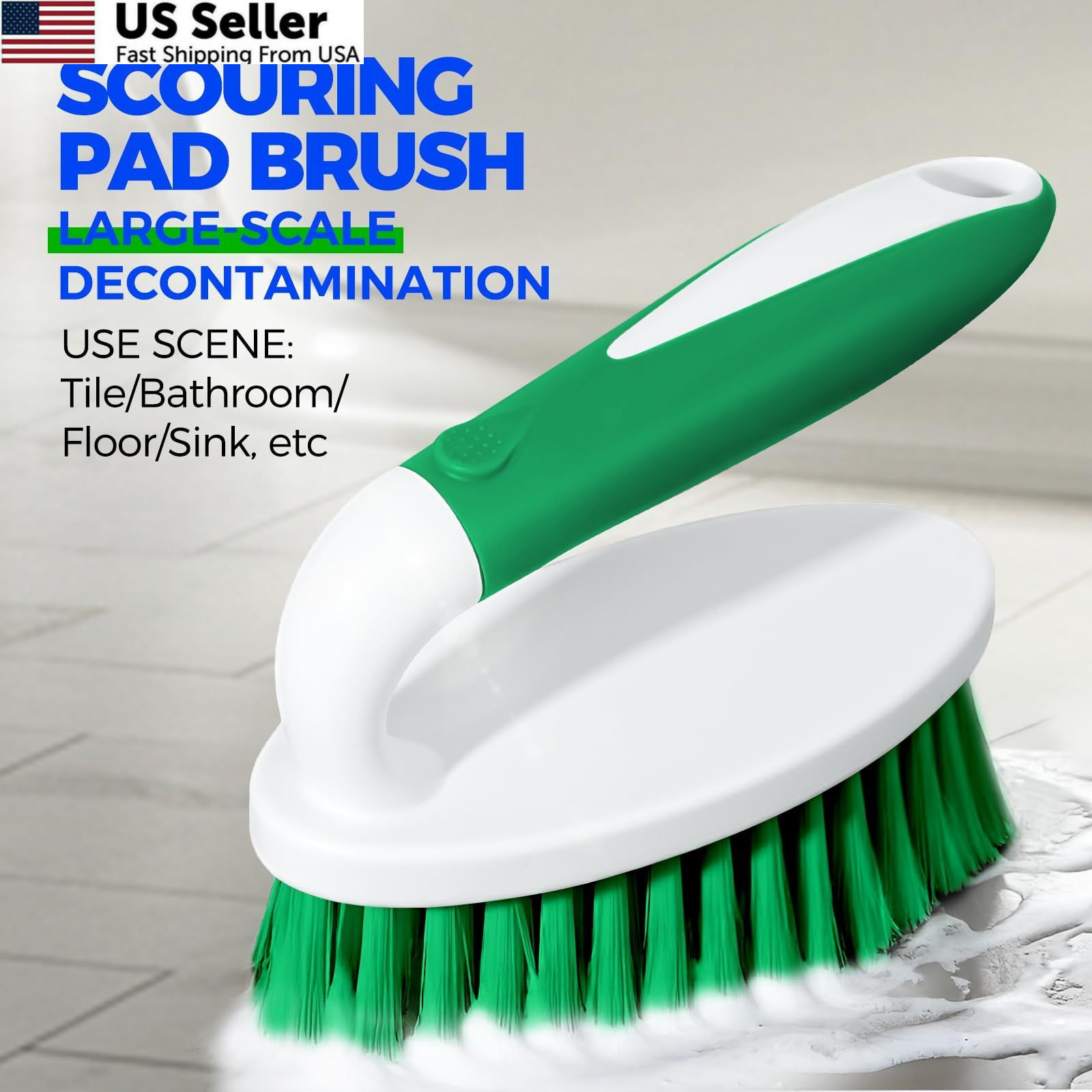 Holikme Cleaning Brush Set for Household Use, Scrub Brush, 5 Pack, Green