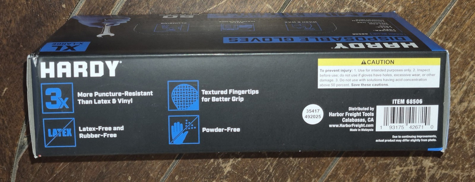 Hardy BLUE Heavy Duty XLARGE Nitrile Disposable Gloves ~50 Gloves Per Box~ 7 MIL