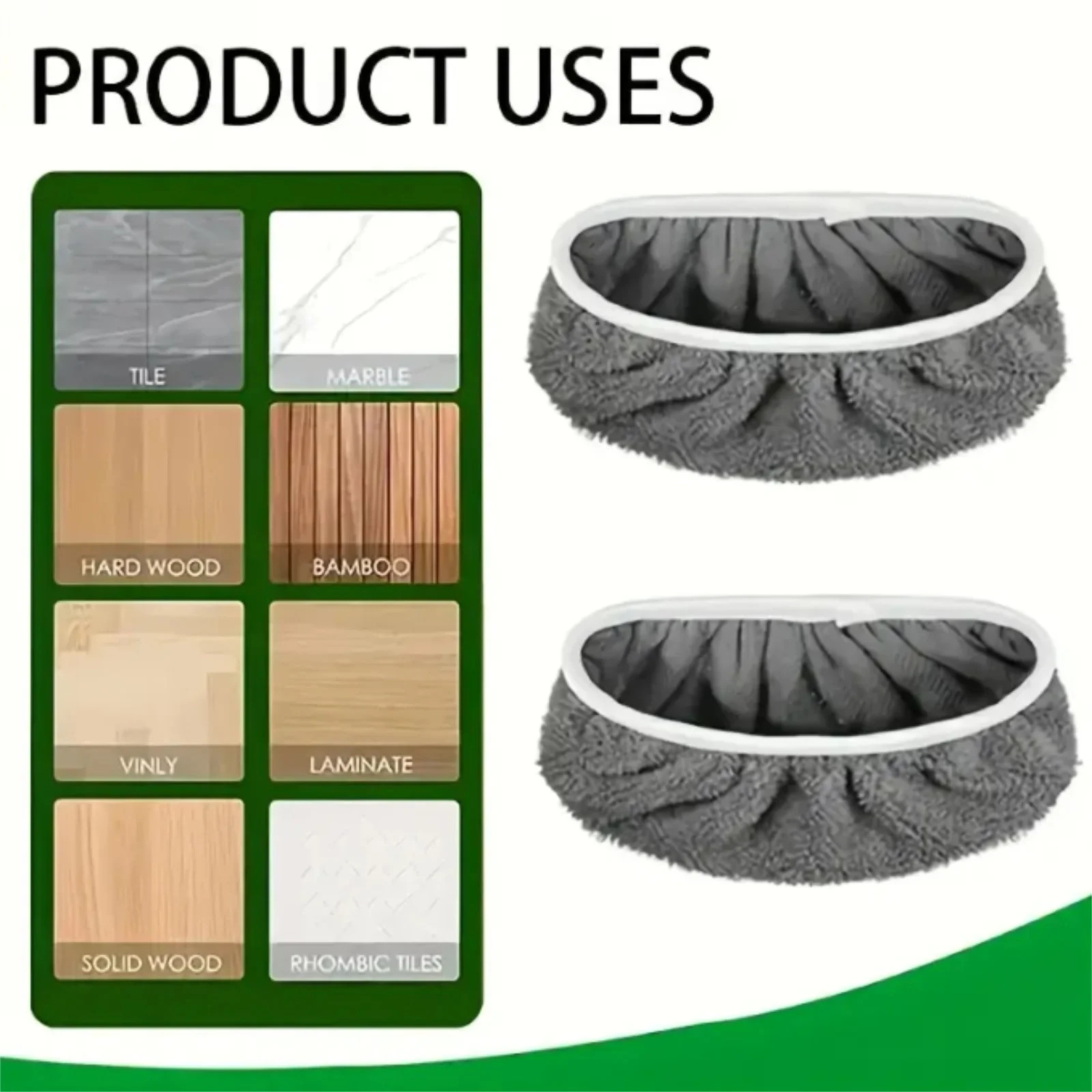 4 Reusable Mop Pads with High Water Absorption and Ultra-fine Fiber Cleaning Pad