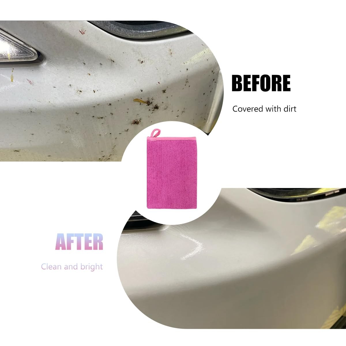 2 PCS Clay Mitt, Scratch-Free Microfiber Clay Towel Mitt for Car Purple