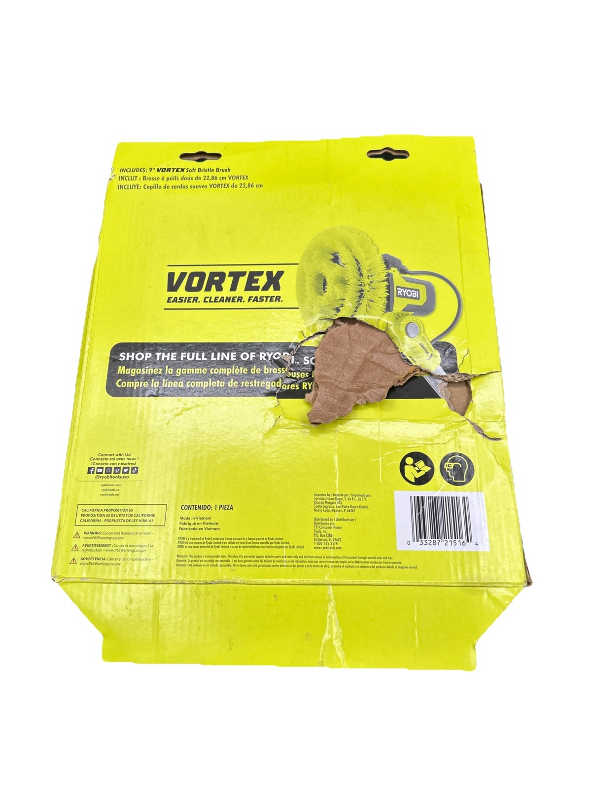 RYOBI 9″ VORTEX Soft Bristle Brush A95SRB9