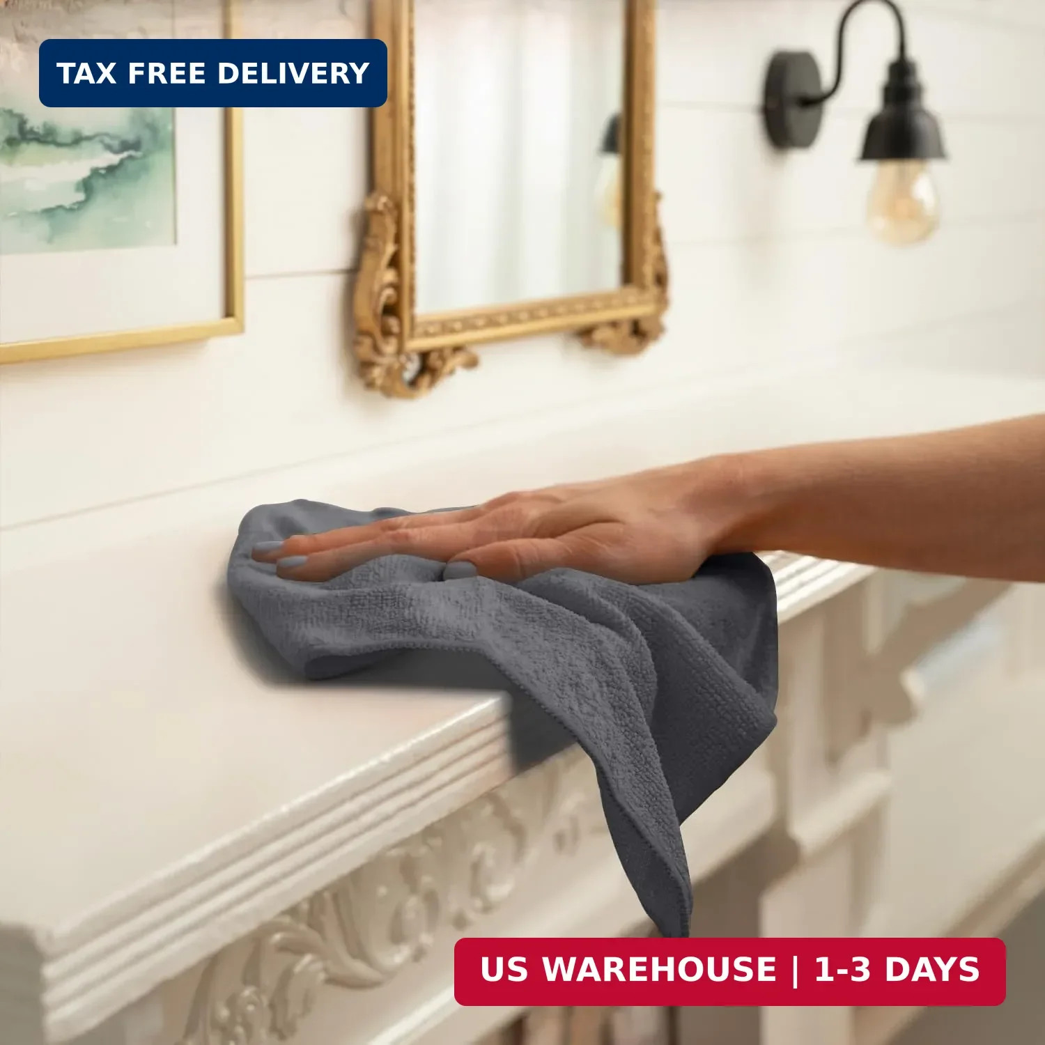 Avalon Towels Microfiber Cleaning Cloths (Value Pack of 12) – Size 12 x 12 Inche