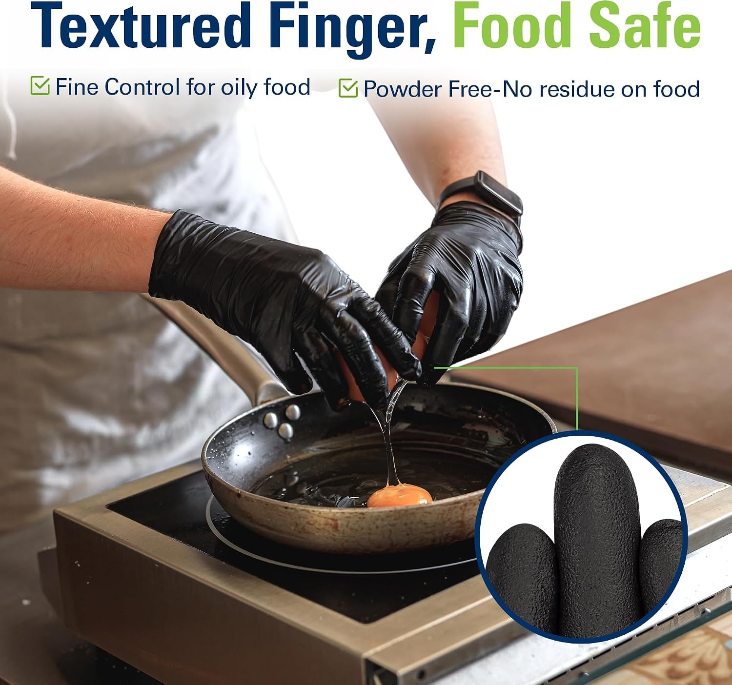 Black Nitrile Gloves, Food Safe Disposable Gloves Latex Free, Rubber Gloves