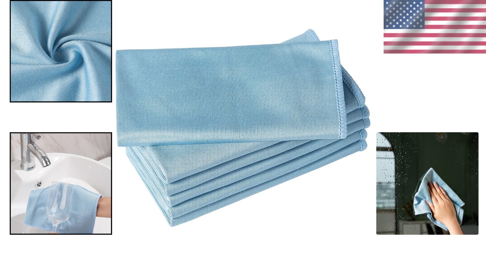 Machine Washable Microfiber Cloths – 6 Pack 16×16 Inch for Easy Care