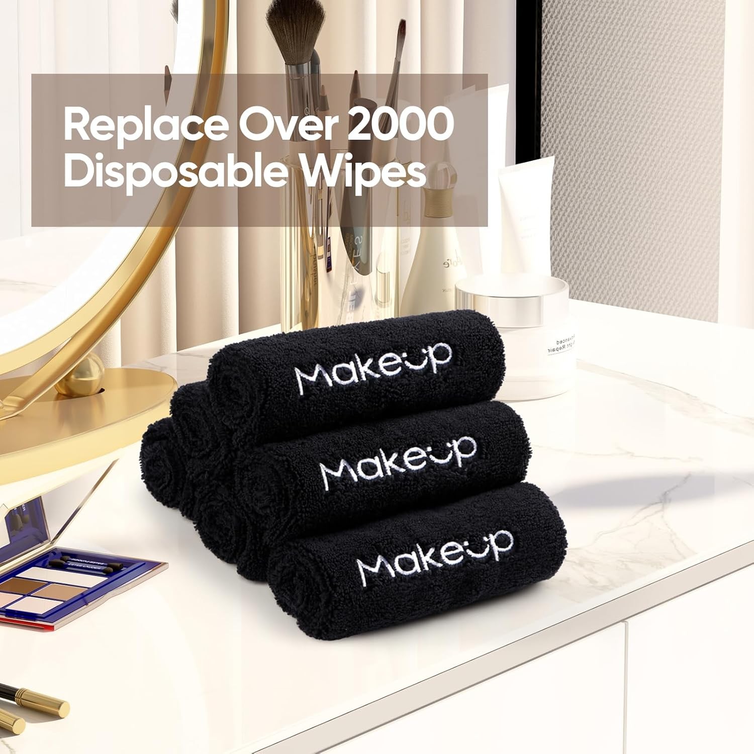 Makeup Remover Cloth 6 Pack,Premium Washable Soft 13×13 Inch Facial Cleansing
