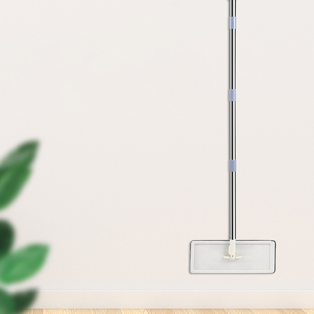 US 1-2 Sets Flat Mop Bucket System Reusable Microfiber Pads Cleaning Wet Dry Use