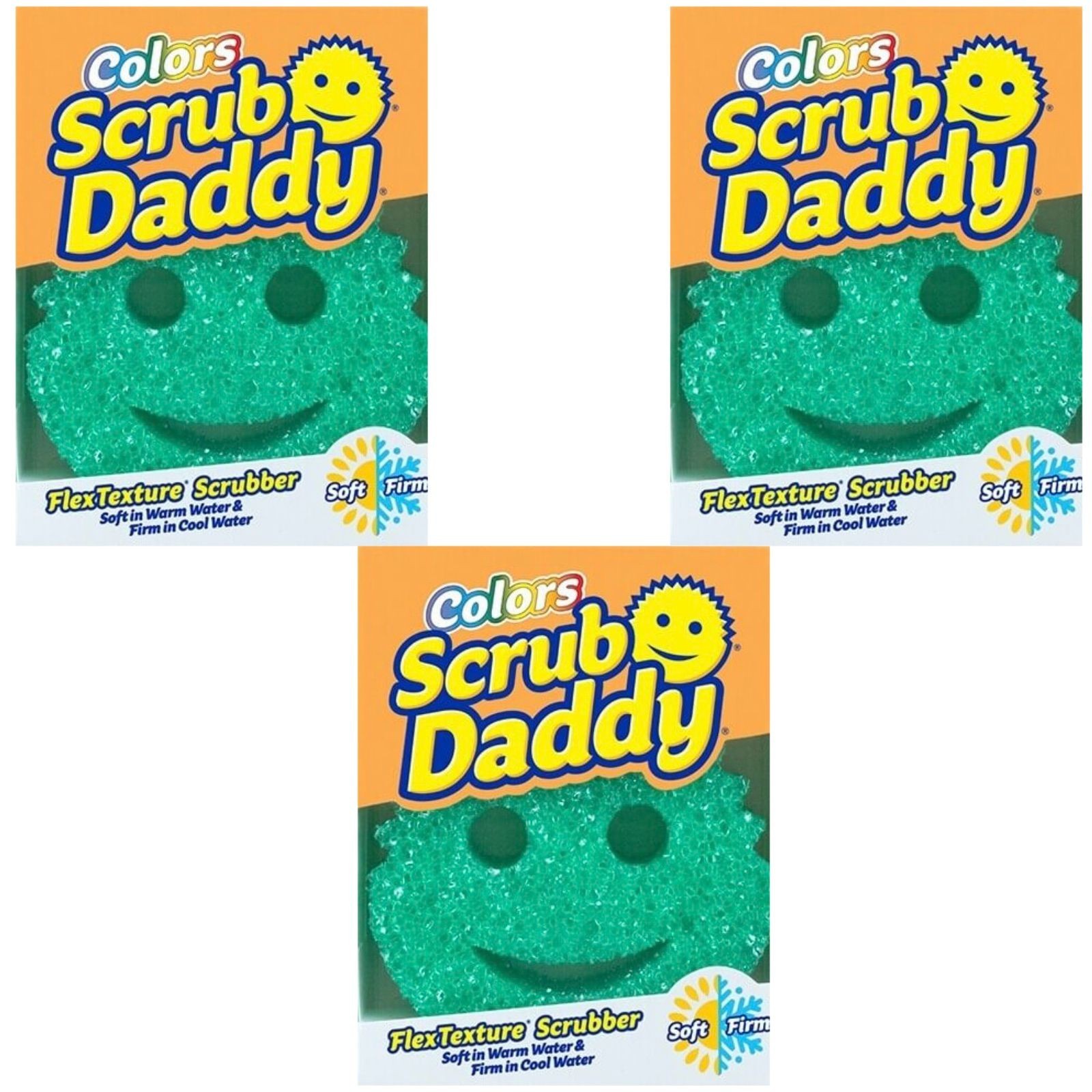 Scrub Daddy Colors FlexTexture Scrubber Sponges Green Scratch Free
