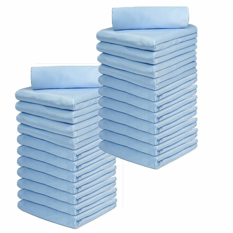 24 Pcs Glass Cleaning Cloth Window Microfiber Towel Diamond Pattern 15″x18″
