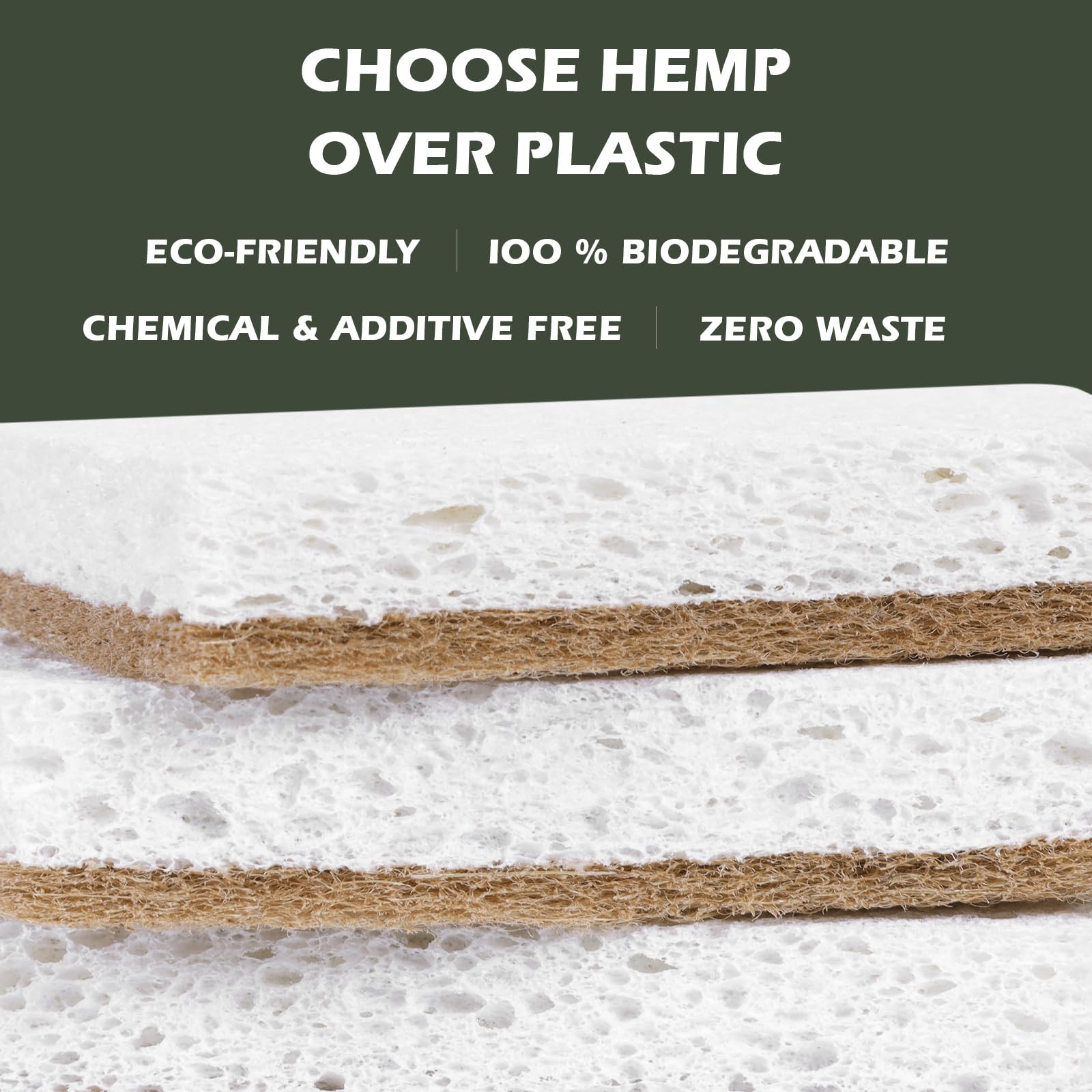 PlantBased Kitchen Sponges FSC Certified and PETA Approved, Natural, EcoFrie…