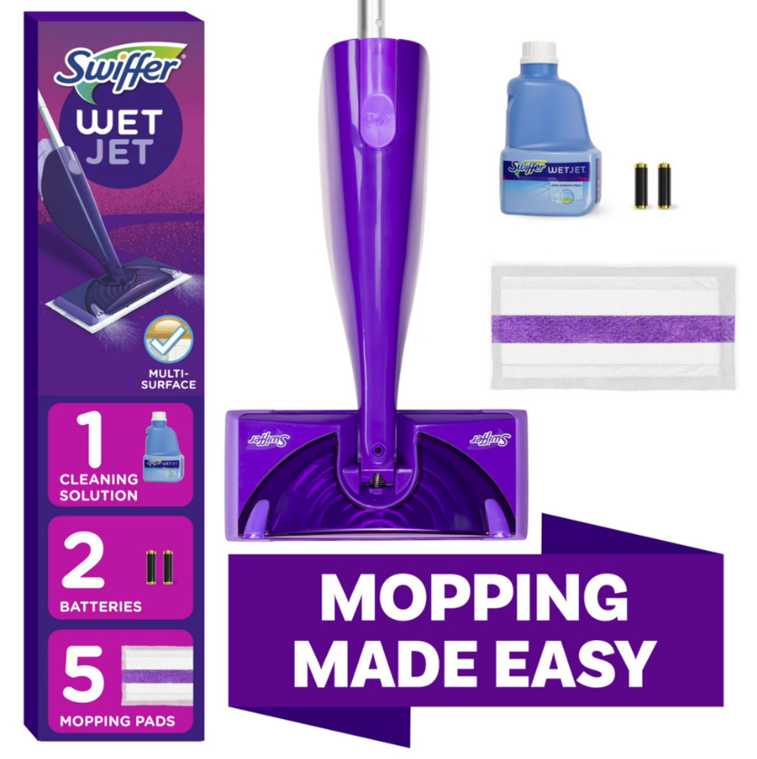 Spray Mop Floor Cleaner Kit Wood Laminate Tile Microfiber Pads Fresh Scent