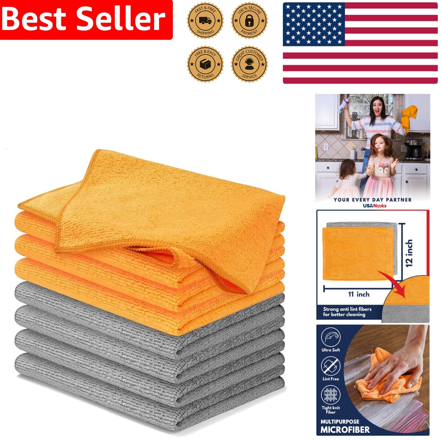 Absorbent Lint Free Streak Free Shine Towels
