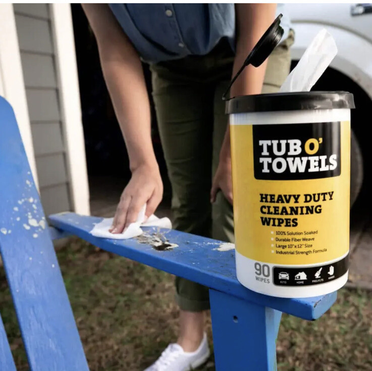 Tub O’ Towels Cleaning Wipe Heavy-Duty Remove Paint Citrus Scent (90-Count)