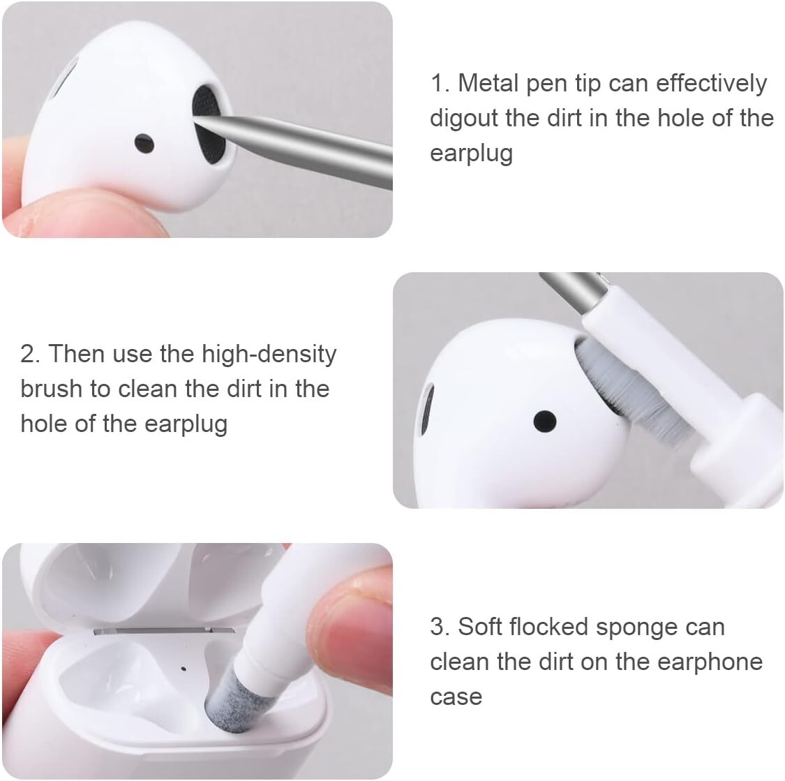 Cleaning Pen For Airpods Pro1 2Earphones Cleaner Kit Soft Brush Case Earbuds Lot